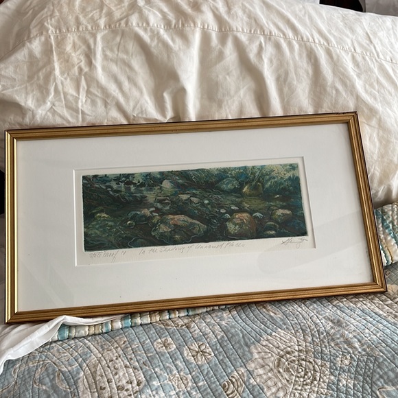 In the Shadows of Unknown Places 11” by 21” stunning piece of Art vintage - Picture 8 of 16